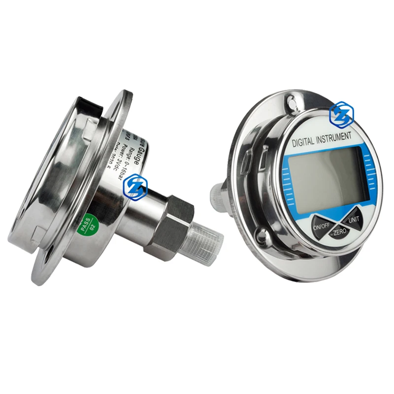 0-1000bar Hydraulic Vacuum Digital Pressure Gauge Axial G 1/4 Male Connector Oil Gas Water Pressure Gauge 4'' Manometer