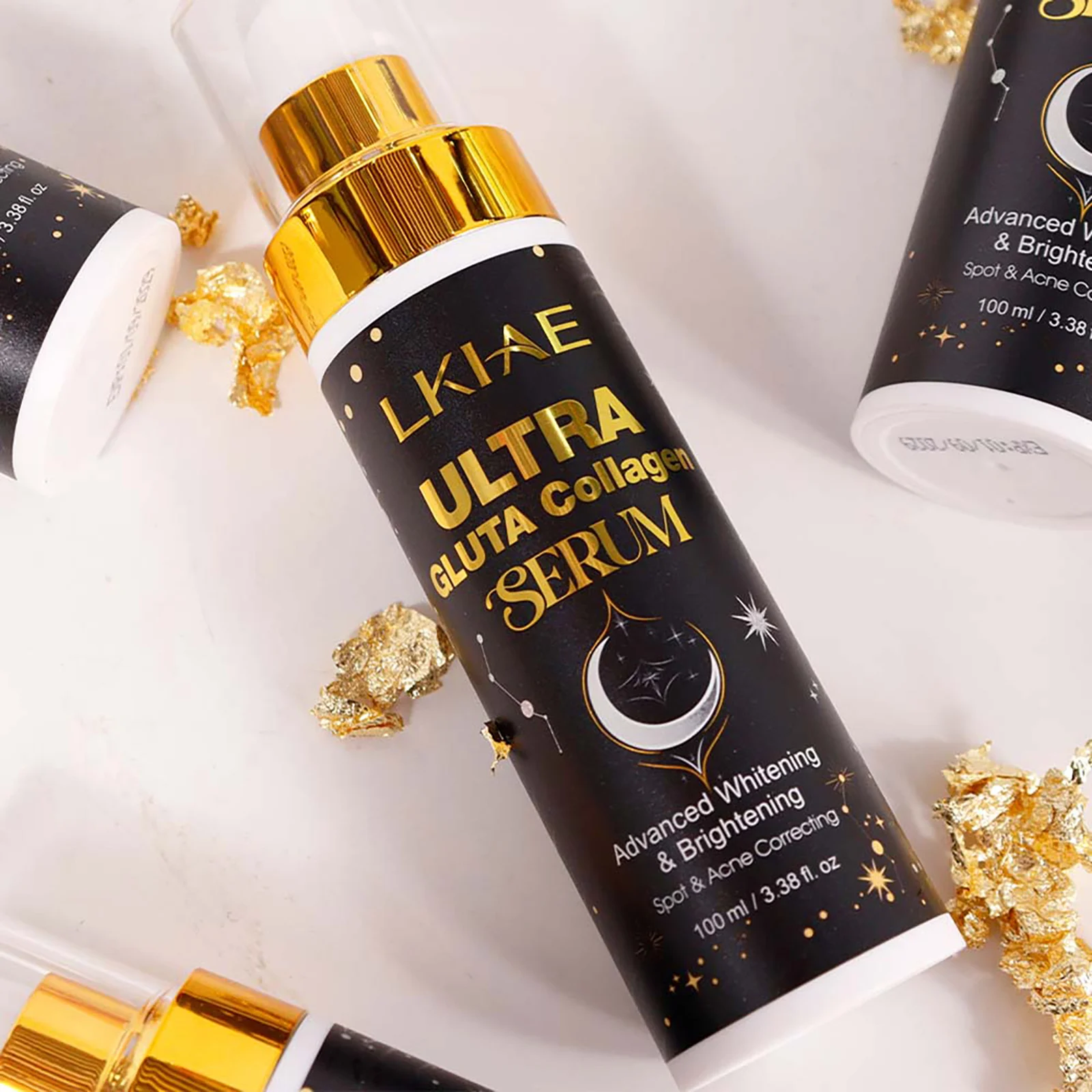 Zdjęcie 7: LKIAE Ultra Glutathione Collagen Whitening Serum, nawilżające serum z kolagenem i glutathionem, z lukrecją, przeciwtrądzikowe, esencja na przebarwienia i plamy na twarzy i ciele