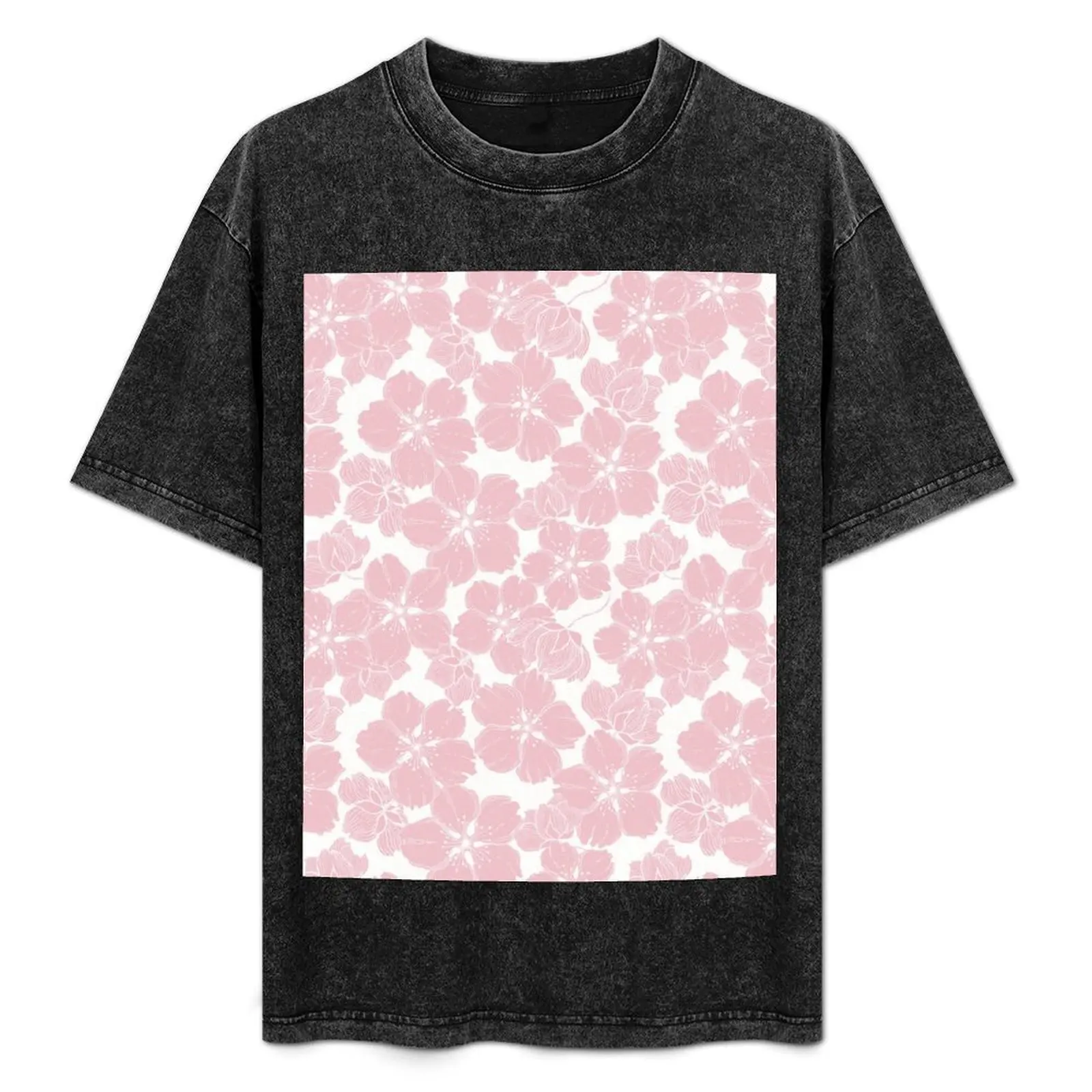 

Nursery pink sakura flowers. Japanese cherry floral. Kids blossom. T-Shirt Sporty Breathable Short Sleeve T-Shirt
