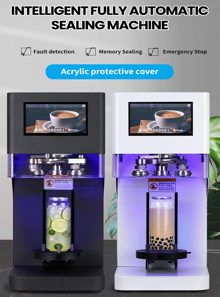 Automatic Intelligent Portable Plastic Aluminum Can Sealer with General Base Closing Machine Tin Soft Drink Cans Capping Machine