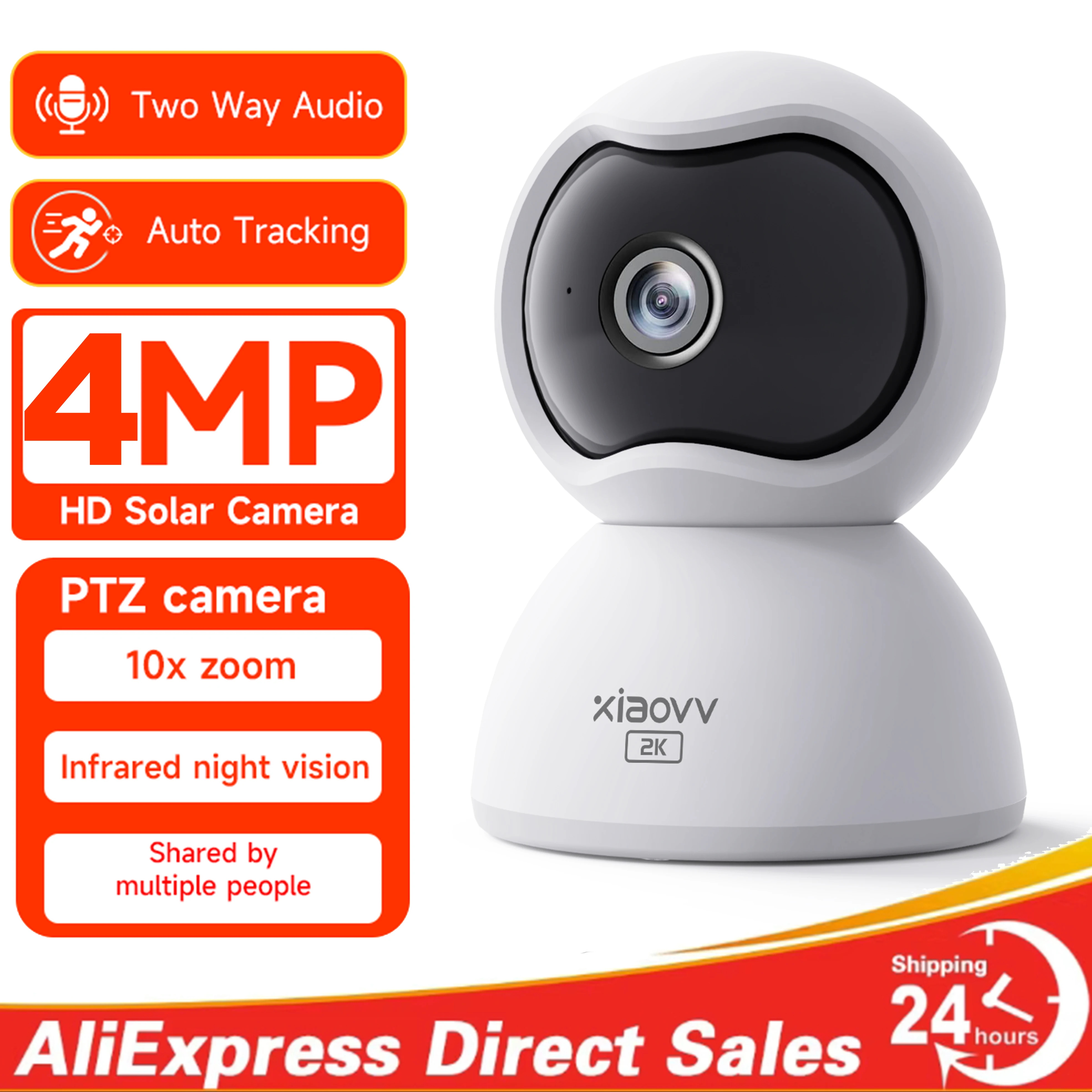 4MP WiFi IP Indoor Camera Wireless PTZ Smart Auto Tracking Mini Security Camera Baby Monitor Cctv Video Surveill for Home