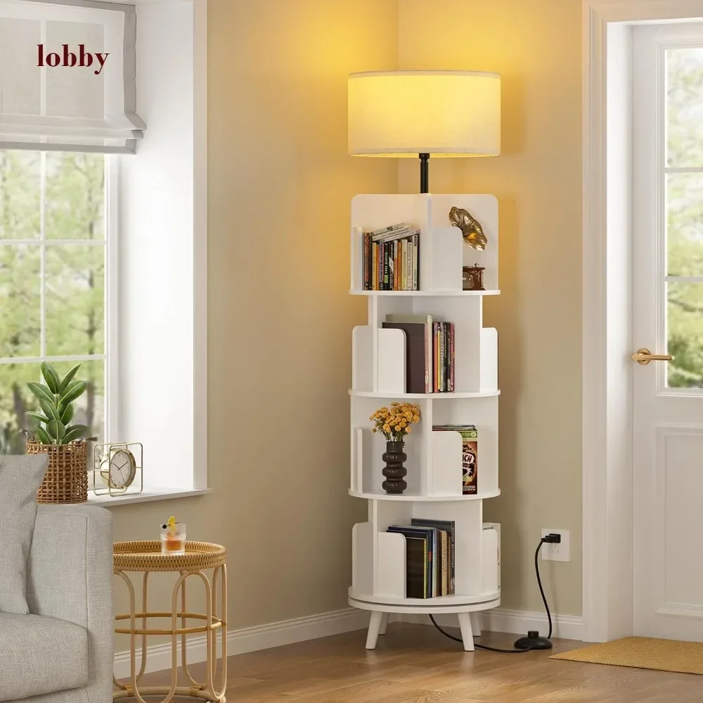 

BestsellerSell Well "360-degree rotating 4-tier bookshelf with lighting for compact spaces"