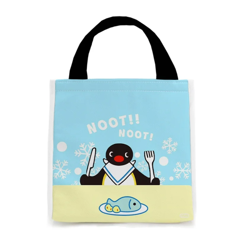 

Милый пингвин, детский мультяшный дизайн, термосумка для обеда, ручная экологически чистая женская сумка для ланча, сумка для еды