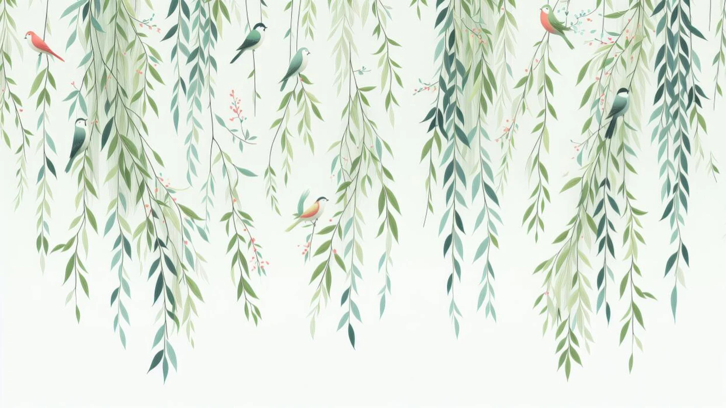 Milofi custom wallpaper mural, small fresh leaves, rural home decoration