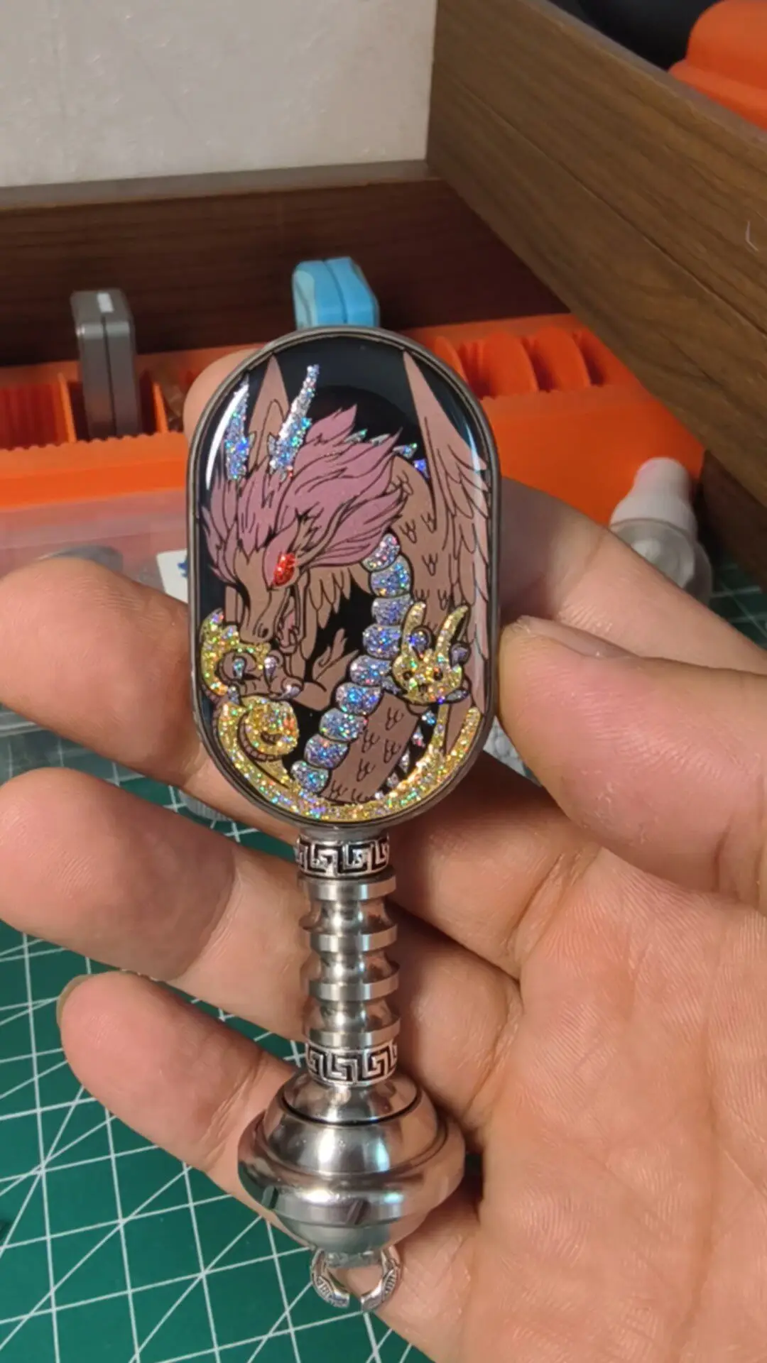 Used EDC MOT Dragon Rhythm, Ice Crystal Titanium Rhythm, Fire Dragon EDC decompression toy