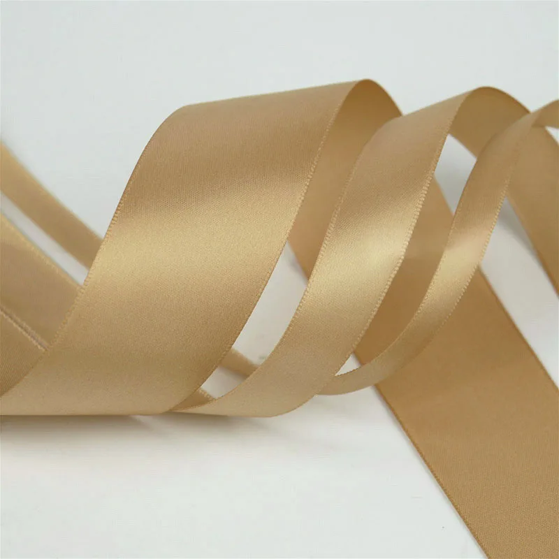 Solid Color Gold Satin Ribbon  20m Fabric Satin Ribbon for Gift Wrapping, Hair Bows Making, Wreath and Other Sewing Projects