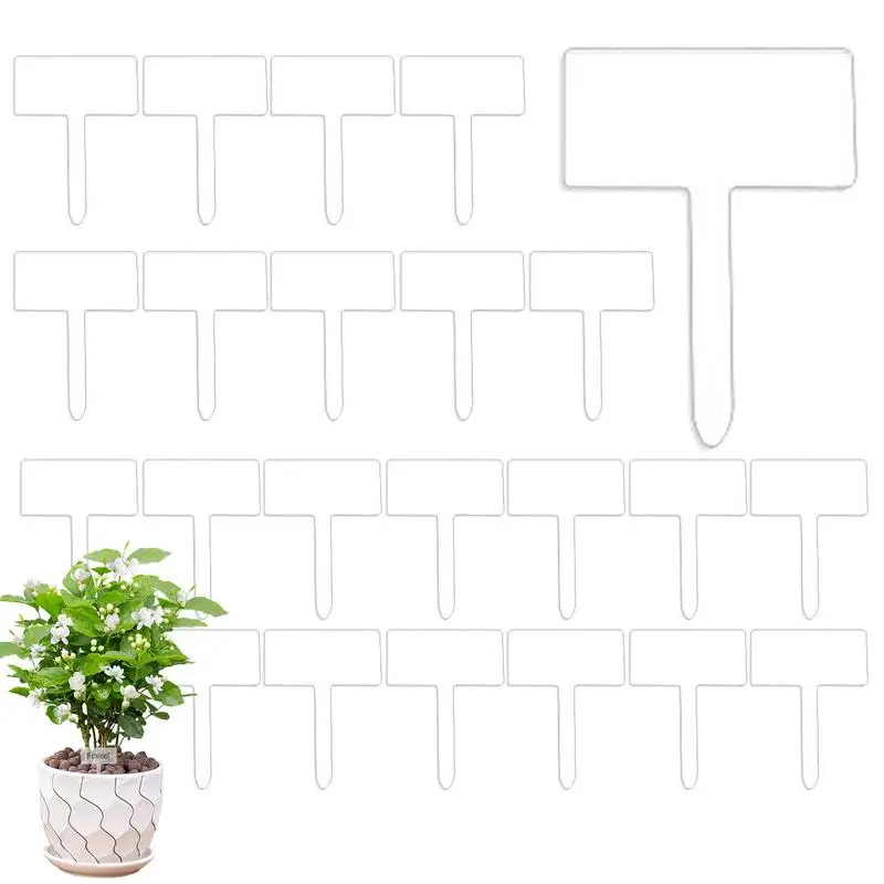 

Garden Markers For Plants Outdoor Clear Acrylic T Shape Plant Tags Waterproof Garden Labels For Seedling Fruit Trees Flowers