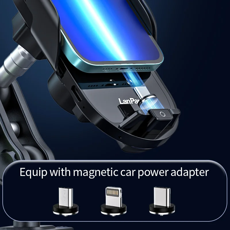 حامل هاتف للشحن اللاسلكي العالمي ، مشبك ، جبل الشفط ، شاحن سيارة ، المشبك الهاتف المحمول