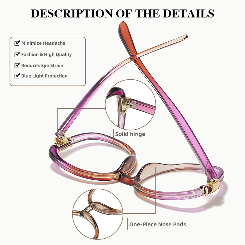 نظارات قراءة عصرية وعصرية بإطار دائري كبير جديد للارتداء اليومي والقراءة عالية الوضوح #6