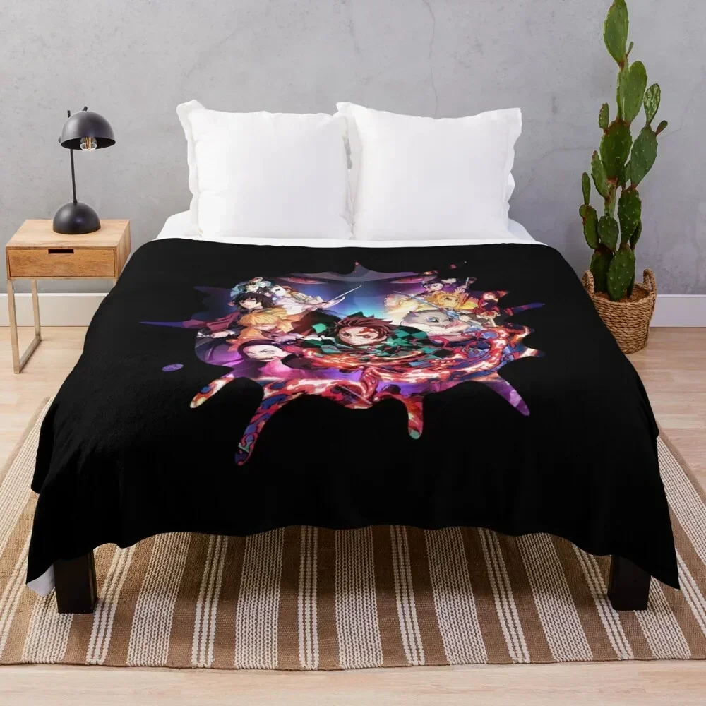 Demon Kimetsu Slayer Adventure Anime Tanjiro Kamado Throw Blanket Kid'S Travel Tourist Blankets