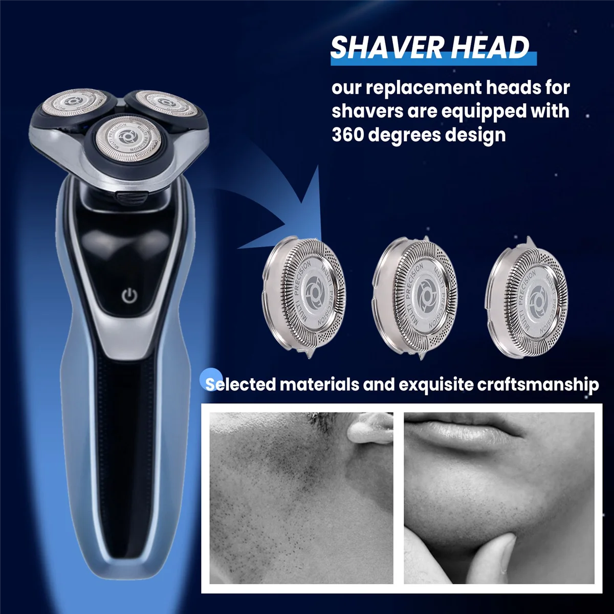 Cabezales de repuesto para afeitadora A26P, 3 piezas, SH50/52, para afeitadoras Philips Norelco Series 5000 y AquaTouch