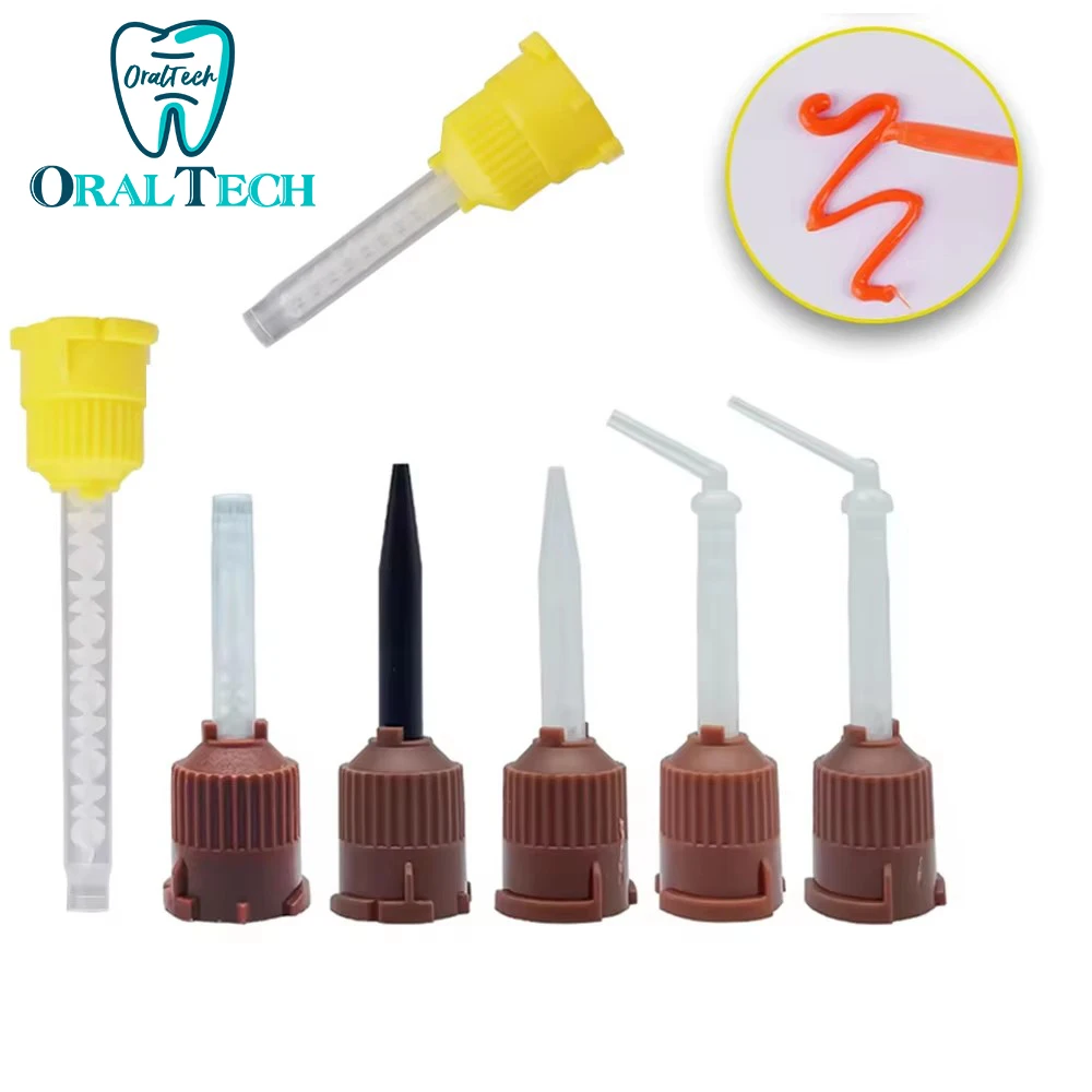 Dental końcówki do mieszania materiały wyciskowe probówki laboratoryjne głowica mieszająca jednorazowe dysze dozujące z gumy silikonowej stomatologia wewnątrzustna