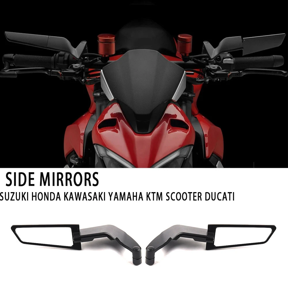 

For Suzuki Honda Kawasaki Yamaha ktm Scooter DUCATI Motorcycle Mirrors Stealth Winglets Mirror Kits To Rotate Adjustable Mirror