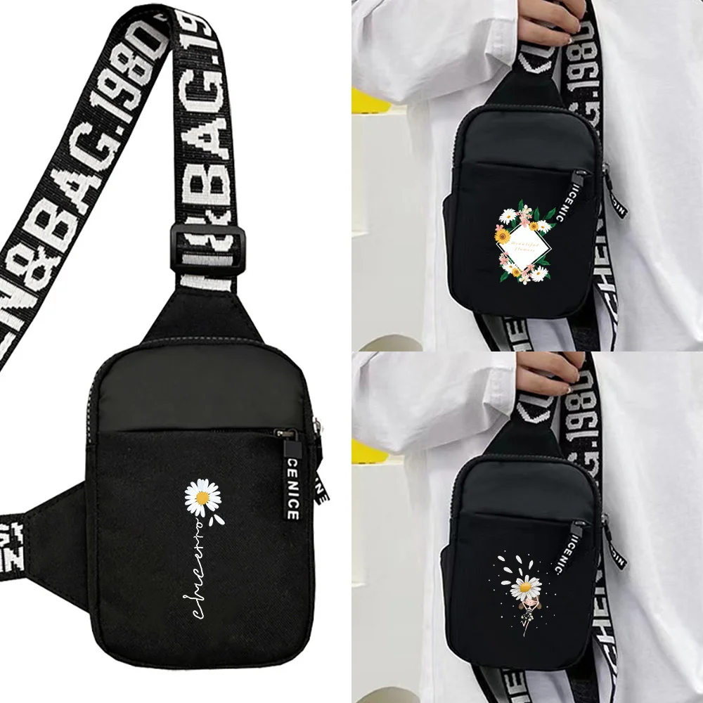 

Chest pack Sports Running Trendy Multi-functional Chest Bag lightweight Travel Hiking Crossbody Bag daisy Printing Series