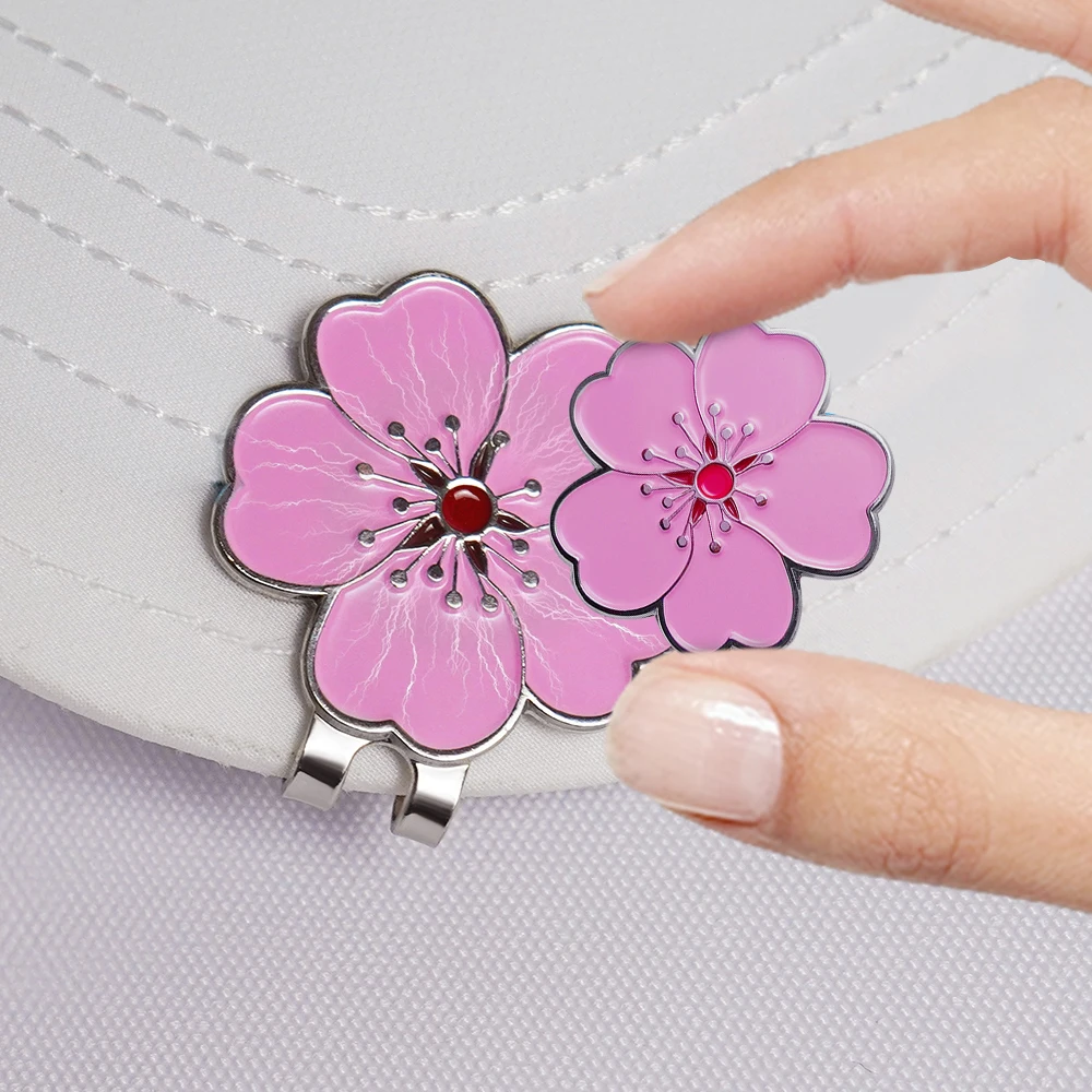 

Зажим для кепки для гольфа Caiton Rose Flower с сильным магнитом, прочный антикоррозийный маркер, надежно крепится к шляпкам или ремням