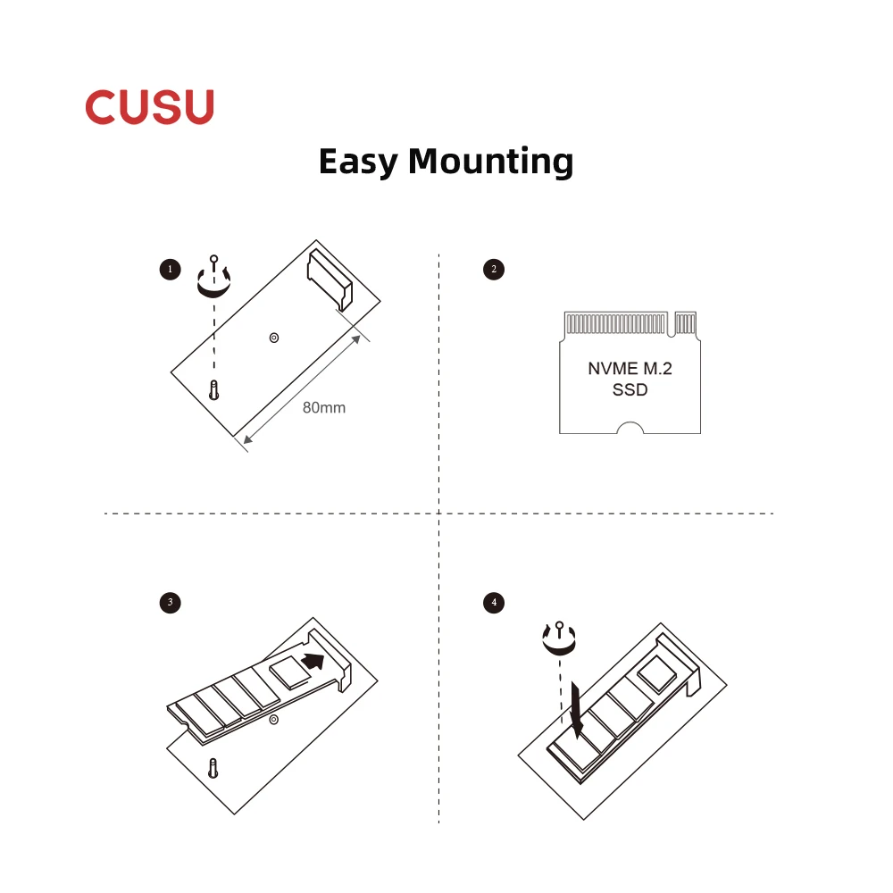 CUSU SSD 1TB 2TB M2 NVMe Dysk Twardy SSD M.2 PCIe4.0 x4 2280 Dysk Półprzewodnikowy do PS5 Laptopa Komputera Stacjonarnego