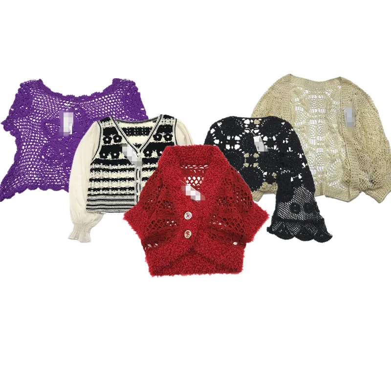 Pull en tricot mixte pour femmes, Vintage, brodé à la main, Double couche, ajouré, couleur Pure, luxe, fleur flottante, été 2024