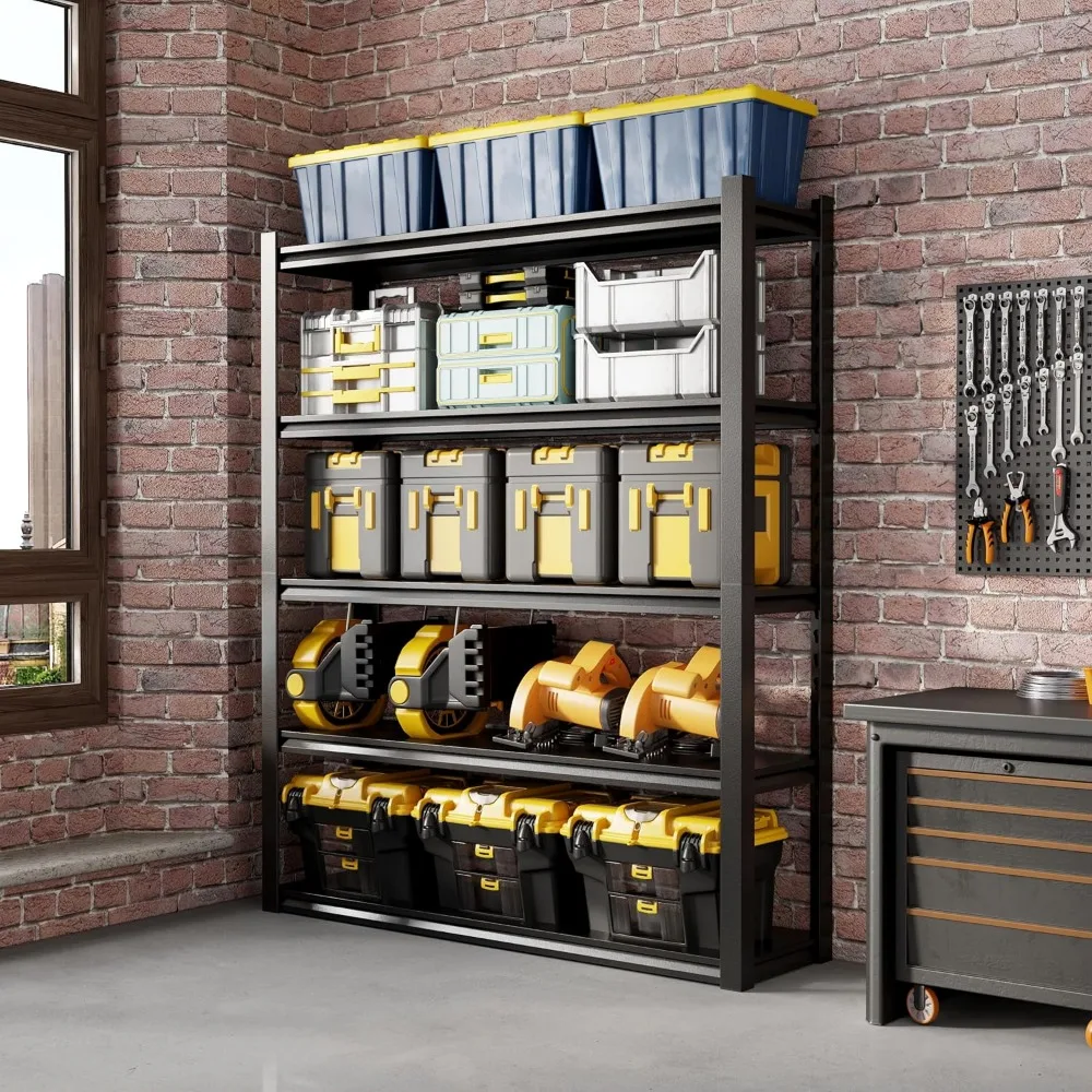 Heavy Duty 5-Tier Adjustable Metal Shelving Unit - 3000LBS Capacity Industrial Storage Rack for Maximum Organization