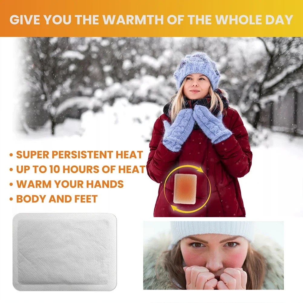 2Pcs Portable Hot Pack Disposable Heating Pad Long Lasting Disposable Heat Pack Self Adhesive for Winter Outdoor Activities