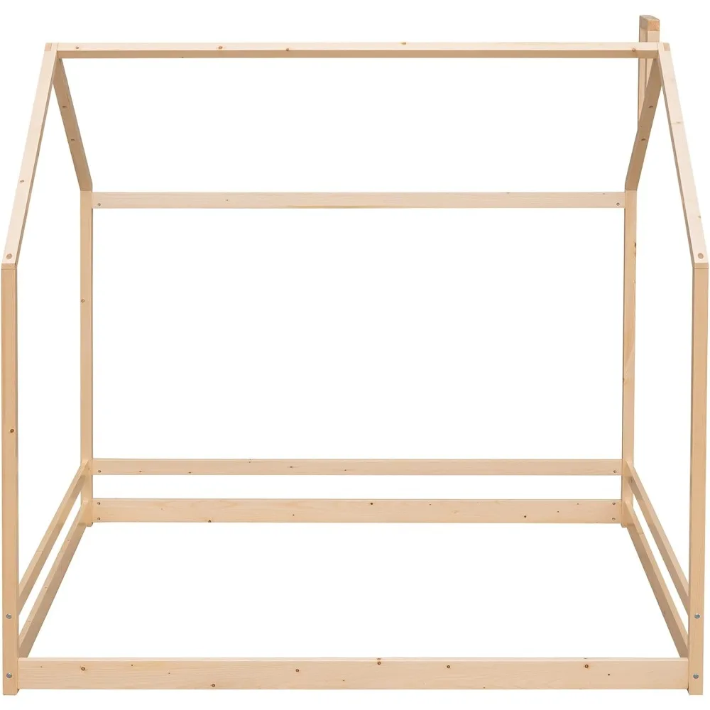 إطار سرير منزلي كامل من SOFTSEA للأطفال، سرير بمنصة خشبية بإطار سرير للأطفال، حاجة إلى صندوق زنبركي، سهلة التجميع، ناتورا #5