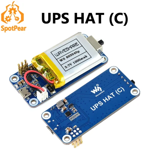 Imagen 1 del producto Waveshare UPS HAT (C) Fuente de alimentación ininterrumpida UPS HAT para Raspberry Pi Zero UPS