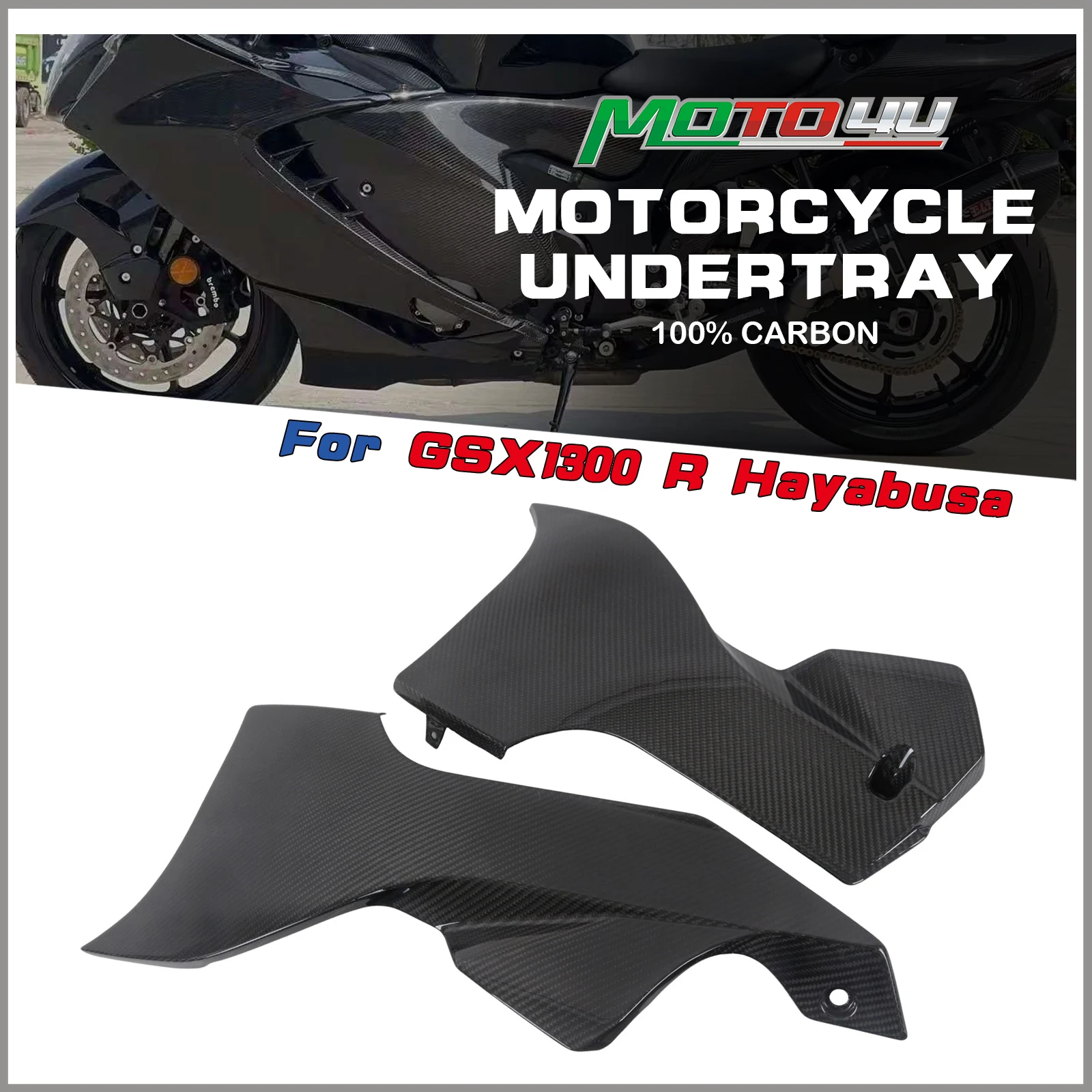 

For Suzuki GSX1300 R GSX1300R Hayabusa 2021 2022 2023 Carbon Fiber Lower Fairings Motorcycle Belly Pan Spoiler