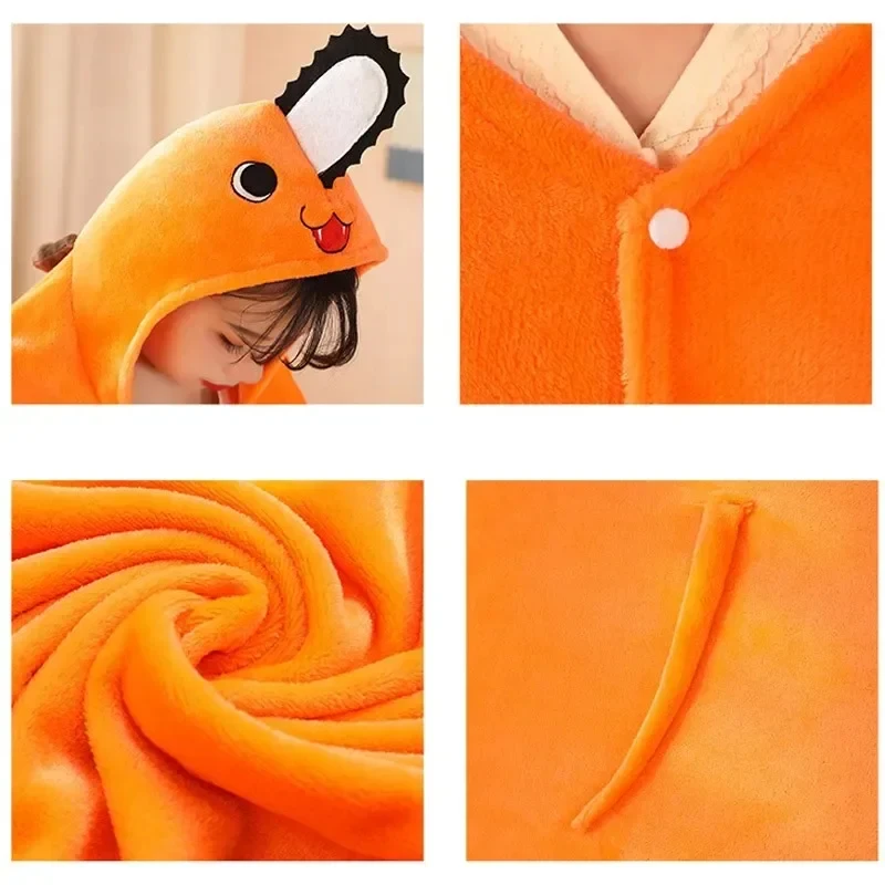 

CyMpcos Men's Anime Chainsaw Man Pochita Cosplay Blanket Soft Warm Gift for Fans Accessory Mp783