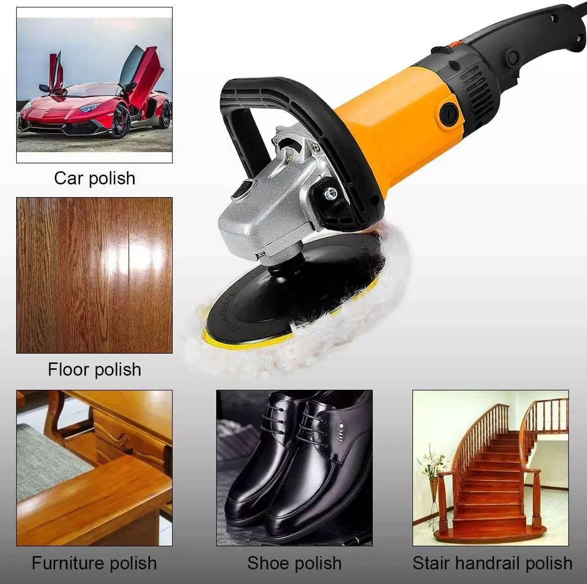 5/10 بوصة وسادة تلميع الصوف 3 إلى 7 منصات التلميع الناعمة هوك وحلقة قطع الصوف وسادة لتلميع أثاث السيارة الزجاج #3