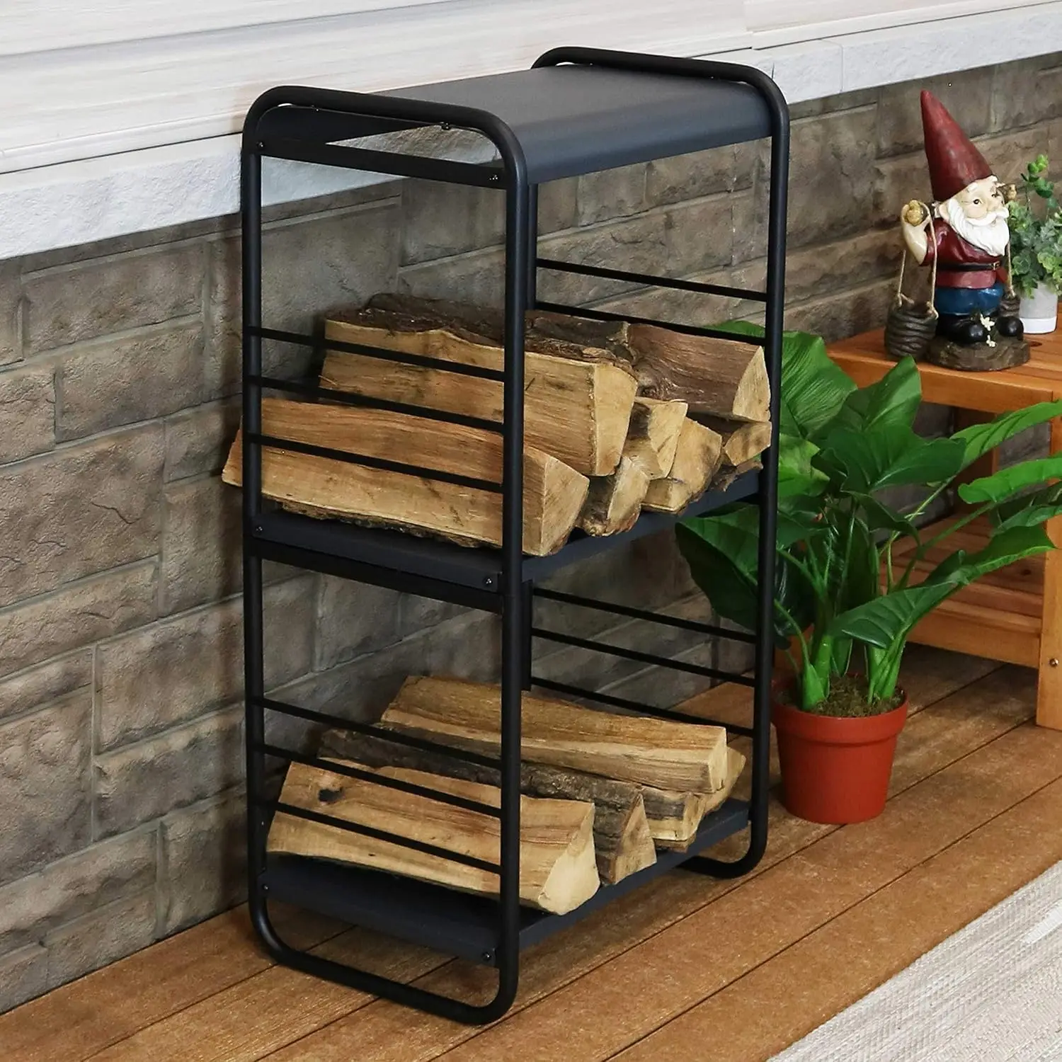 Sunnydaze 36-Inch Small Log Rack with 2 Levels, 400-lb Capacity, Customized