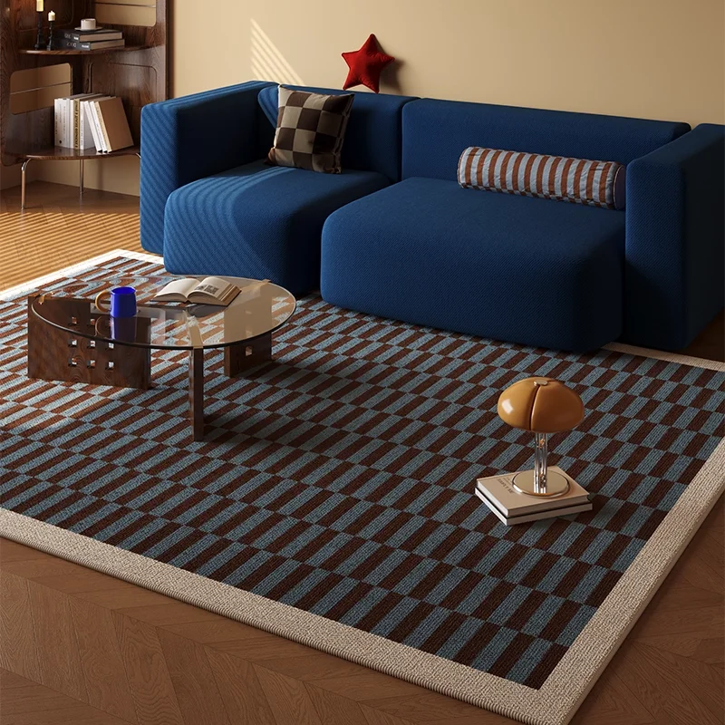 VIKAMA Vintage Crystal Velvet Rug Stain-Resistant & Non-Slip Living Room Sofa & Recliner Mat Bedside Rug for Bedroom Home Decor