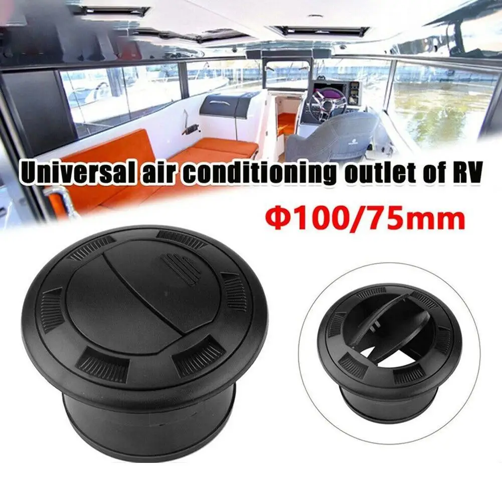 Black Closeable Rotatable 75mm Air Vent Outlet Air Conditioning Vent Car Air Conditioner Outlet For Webasto Eberspacher Heater