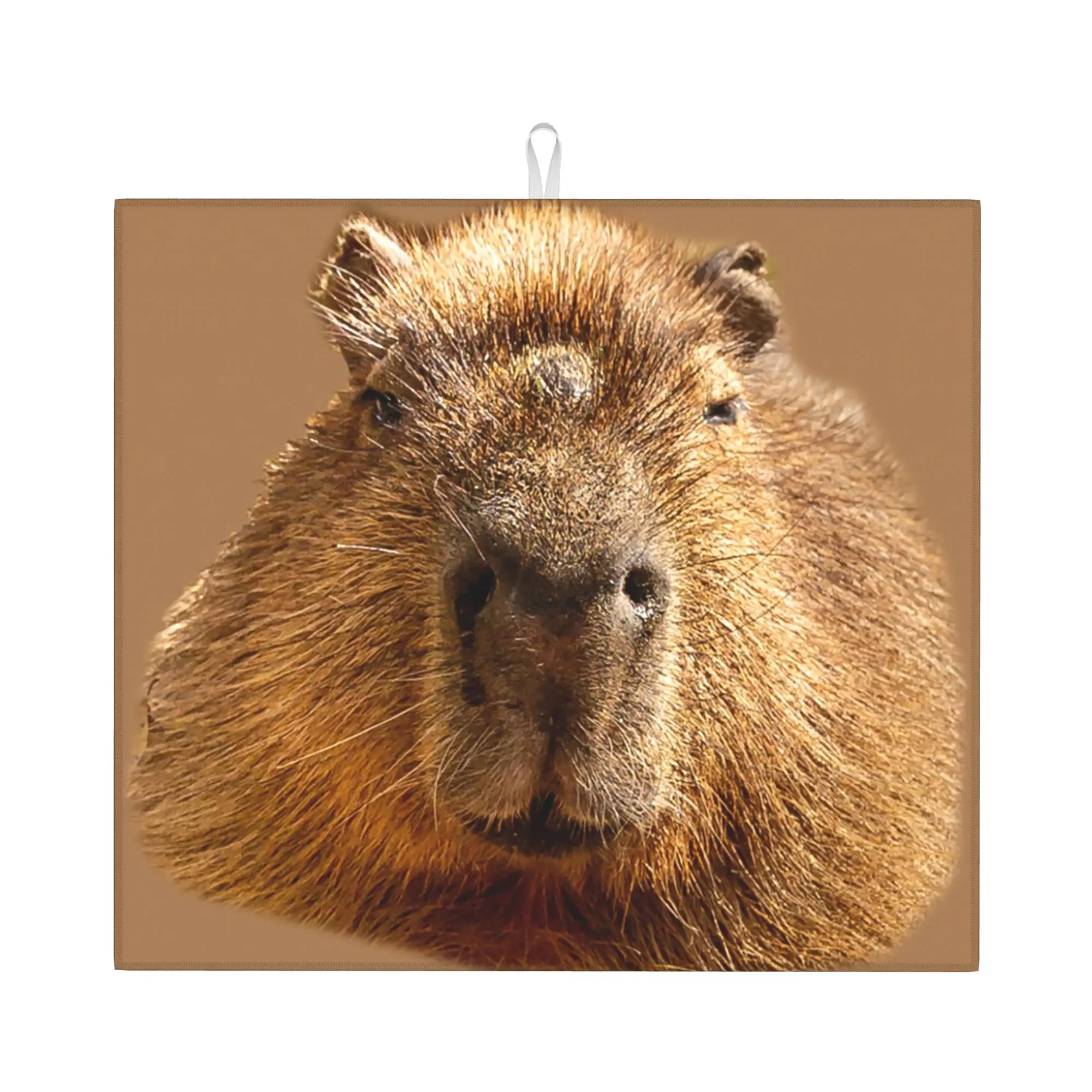 Capybara Dozing In The Sunshine Printing Non‑Slip Waterproof Absorbent Barware Tableware Oil Proof Reusable Mat For Kitchen