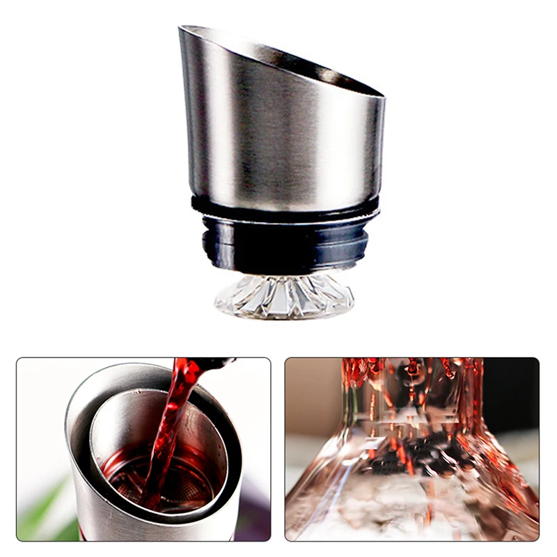 

1PC Waterfall Type Fast Red Wine Decanter Household European Style Creative Iceberg Bottom Glass Filter Wine Mountain Sobering