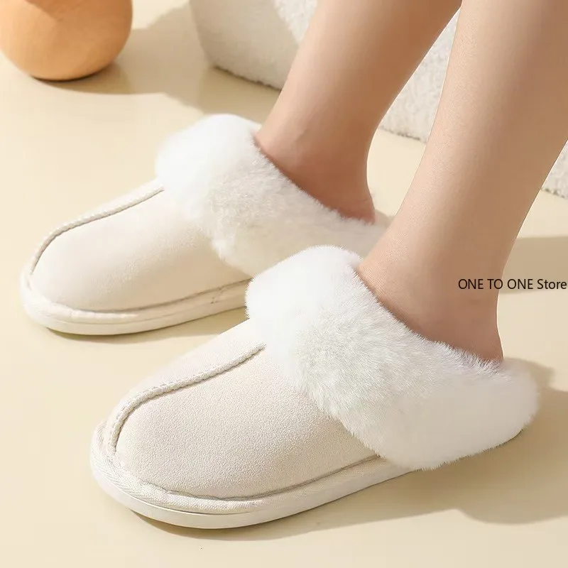 

Plush Slippers for Home Autumn and Winter Cotton Shoes for Women Anti Slip and Warm Home for Couples Woolen Slippers Wholesale
