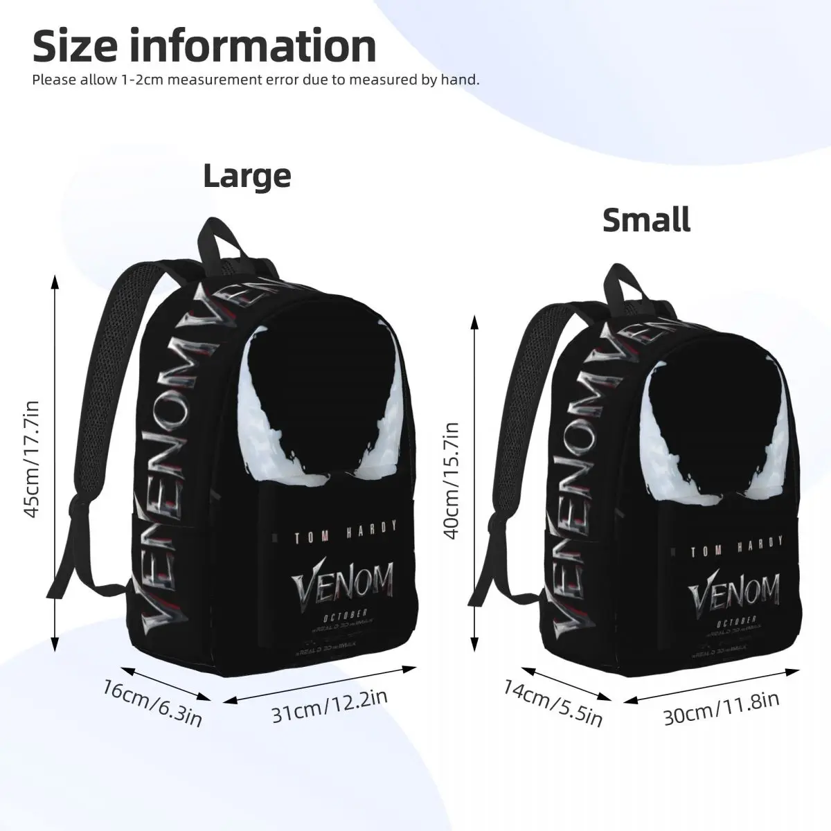 Hiking Venom Large Capacity Fashionable Marvel Spider Man Venom Backpack Teenager Rucksack Birthday