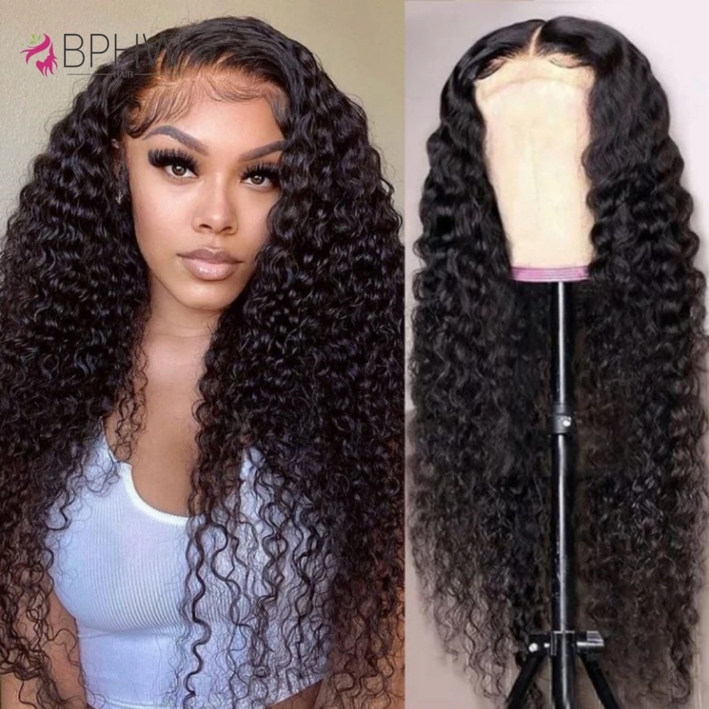 

Kinky Curly Human Hair Wigs 200 Density 13x4 HD Lace Front Wigs For Black Women 4x4 Lace Closure Wig Pre Plucked Long Wigs BPHW
