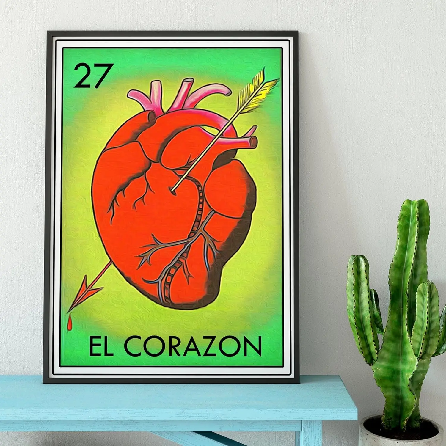 Loteria El Corazon Tin Sign Wall Hanging Decoration, Tin Plate Lottery Carnival Party Favors Fun Metal Sign Indoor And Outd sign