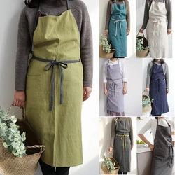 Nordic Ladies Apron Gardening Cotton Bib Household Aprons Flower Shop Kitchen Baking Work Clothes Waterproof Painting Clothing