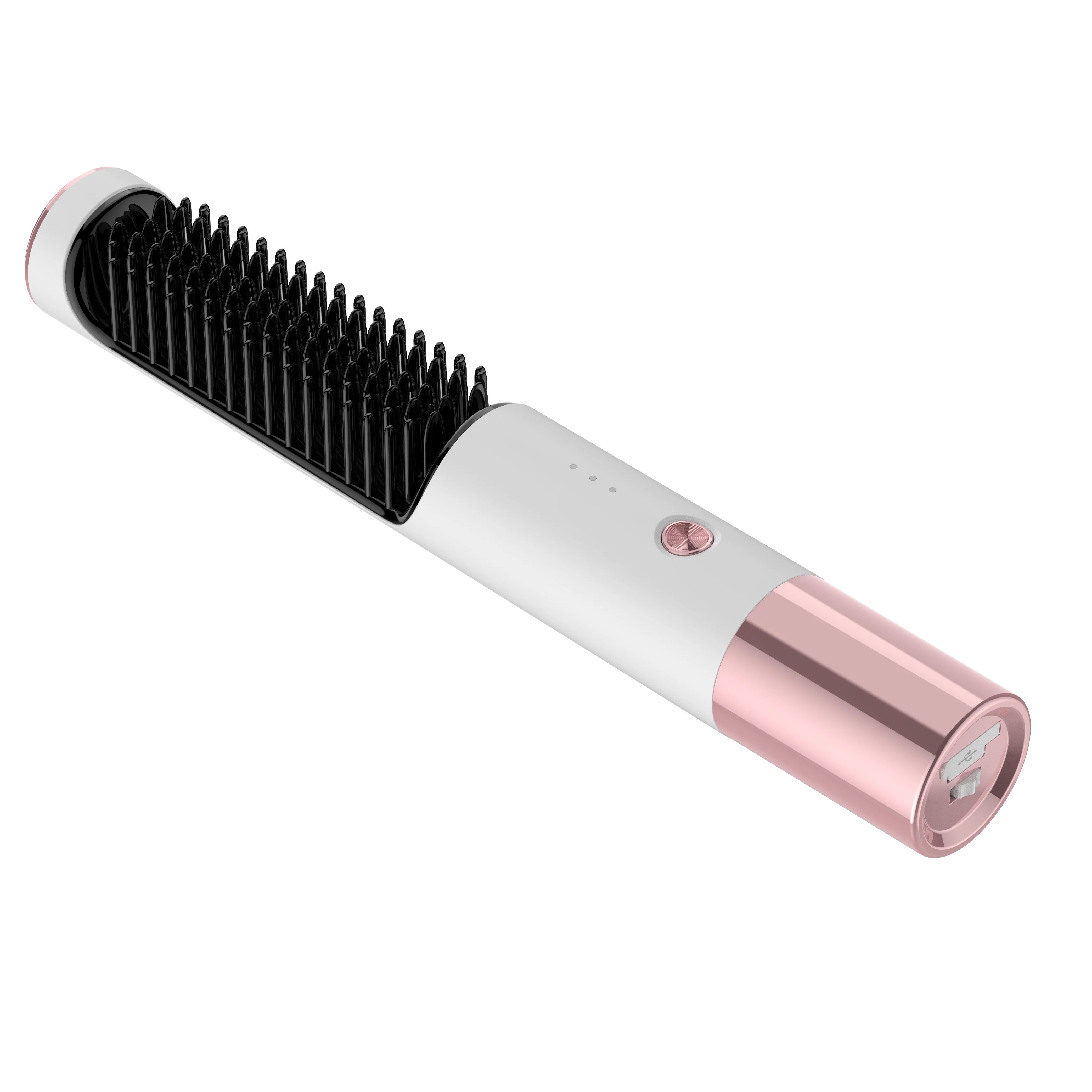 Fast Heating Compact Ionic Wireless TYPE-C Hair Straightener Brush LED Display Portable Battery-Powered Electric Flat Iron