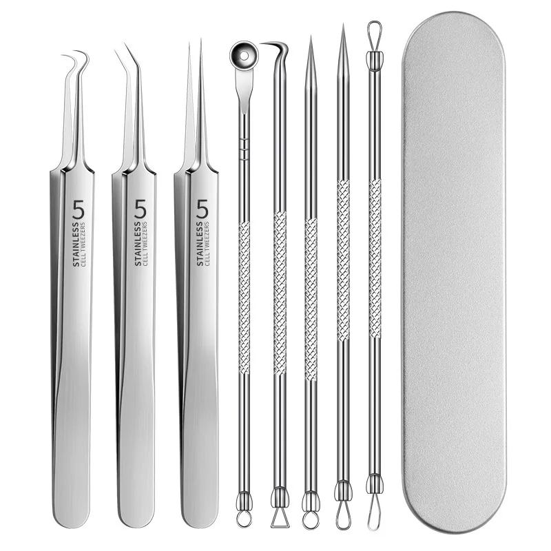 4-11 Stuks Ingegroeide Haar Pincet Acne Mee-eter Verwijderen Naalden Zwarte Stippen Cleaner Diepe Reiniging Porie Cleaner Gezicht huidverzorging Gereedschap