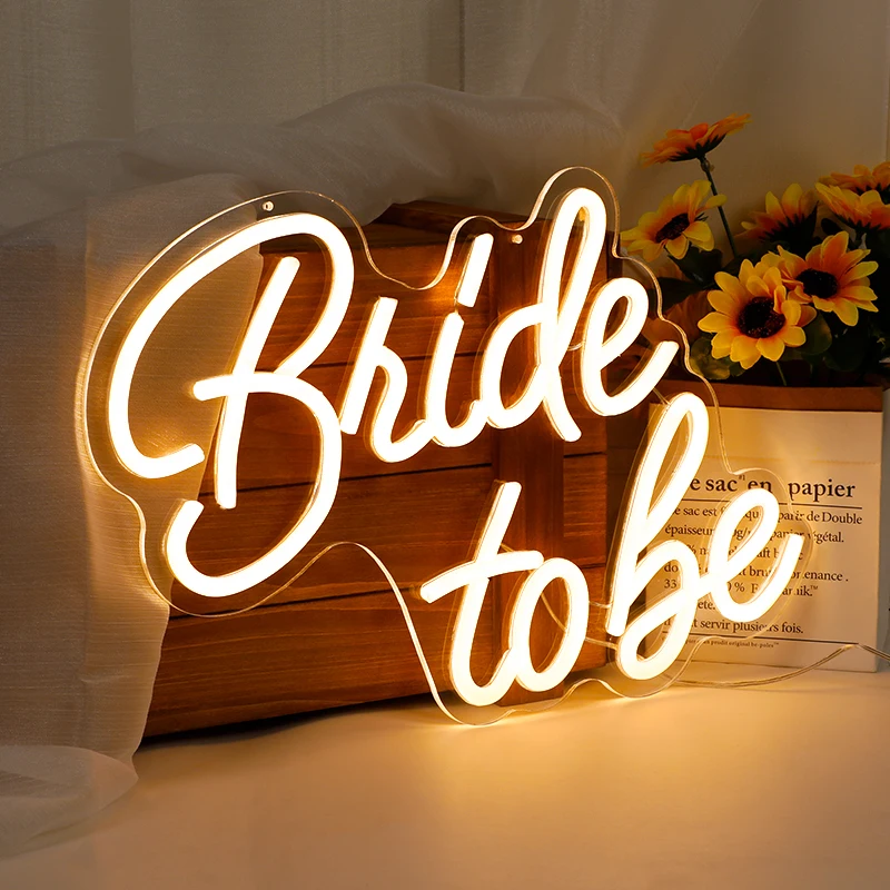 Led Bride to be Neon Sign 45x28cm Light Sign for Birthday Party Wall Wedding Decoration 5V USB Powered with Switch and Base