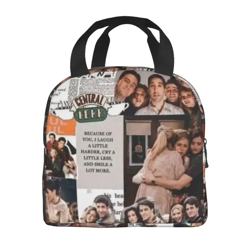 Vintage Friends Poster Insulated Lunch Bag for Women Leakproof TV Show Cooler Thermal Bento Box Office Work School