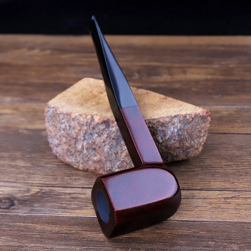 

MUXIANG Handmade briar tobacco pipe 3mm filter element Bowl diameter 20mm bowl depth 37mm Square Panel smoking briar wood pipe