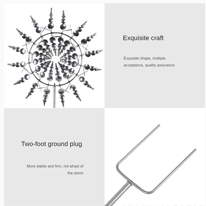 ديكور طاحونة هوائية معدنية، دوارة رياح للحديقة، منحوتة ثلاثية الأبعاد تعمل بالرياح، صائد الرياح لتزيين الحديقة، سهلة الاستخدام، BM12 #1