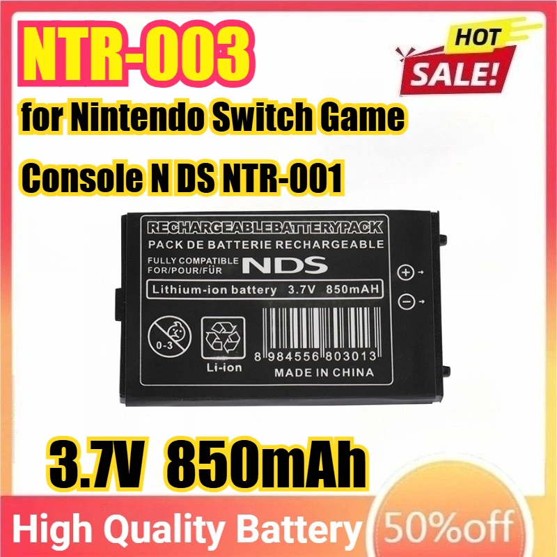 850mAh NTR-003 NDS بطارية حزمة 3.7 فولت بطاريات ليثيوم قابلة للشحن لنينتندو سويتش لعبة وحدة التحكم N DS NTR-001 خلايا داخلية