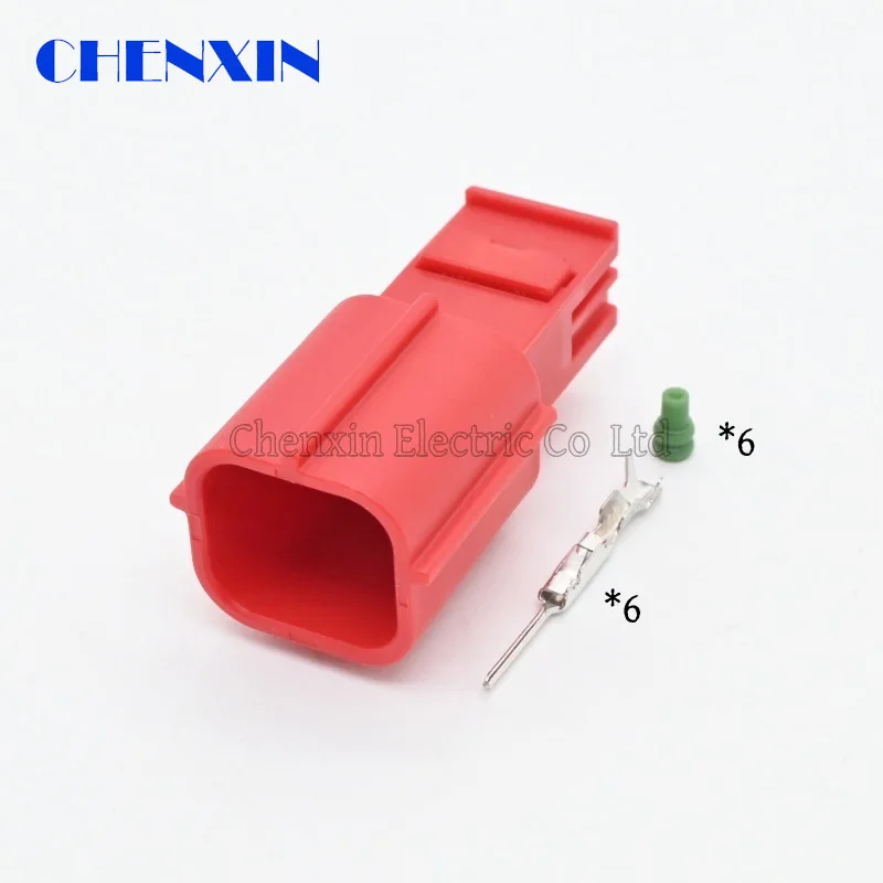 MWTRB-06-1A-R MWTPB-06-1A-R  1 Set 6 Pin Interface Docking Connector Red Auto Plastic Housing Waterproof Wiring Socket