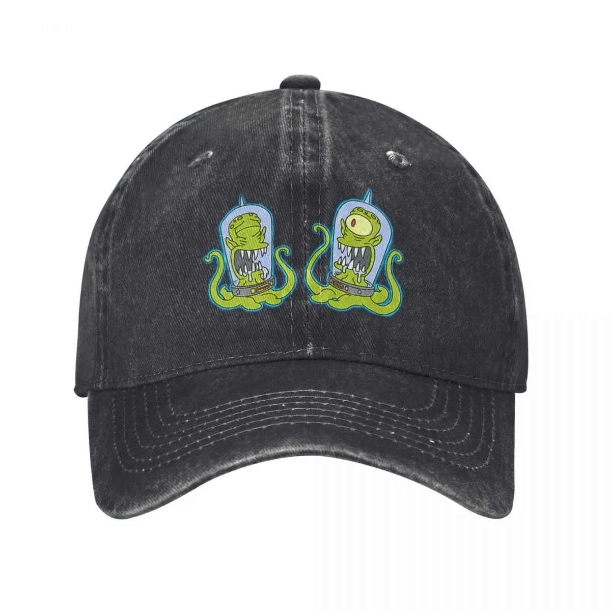 Kang And Kodos Baseball Caps Vintage Denim Washed Headwear Unisex Style Outdoor Running Hats