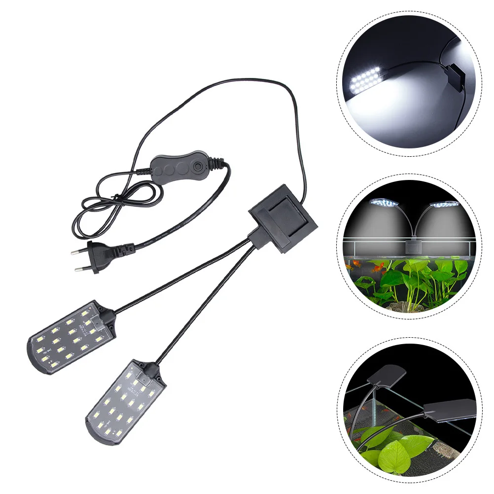 Led Water Plant Light Durable Aquarium Lamp Clip Type Fish Tank Light Double Head Design Easy Install Eu Plug For Thick Glass #5