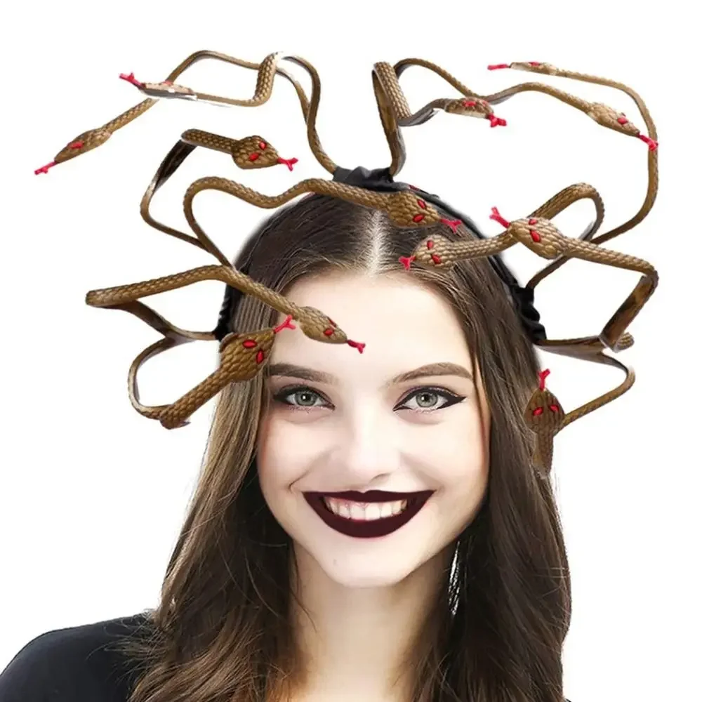 

PVC Snake Halloween Headband Black hairband Masquerade Party Headpiece Headwear Stage Performance Props