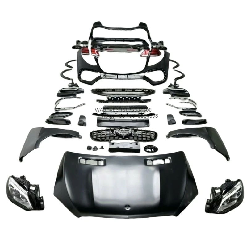 

FOR ML W166 W167 2012-15 to E63 Bumper Headlight Side Skirts Fenders BodyKit Hood PP Material 1:1 Widebodykit
